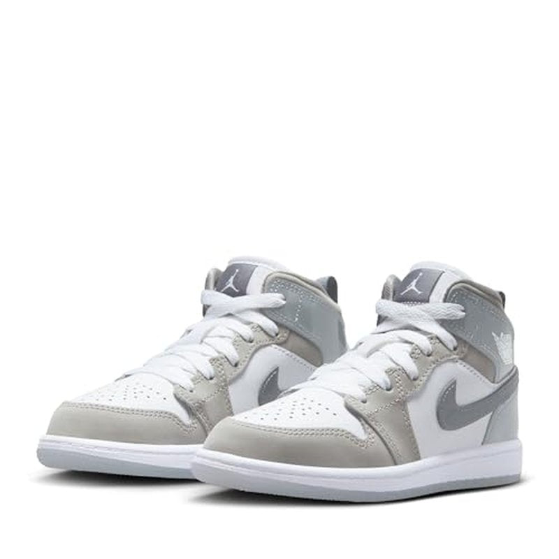 Jordan Air Jordan 1 Mid SE in White, Cool Grey, and Med Grey