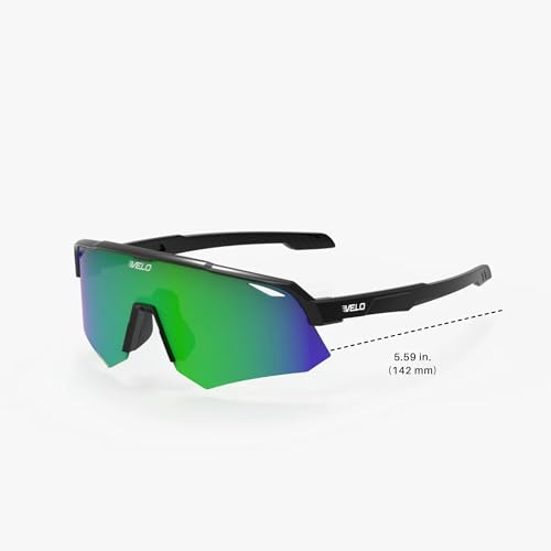 VELO Cutter Sports Sunglasses – 100% UV400 (Black Paradise, Large Adult)