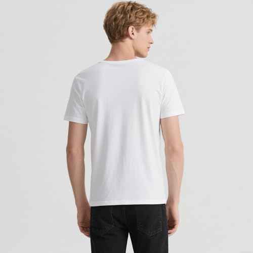 OKBA 4 Pack White t Shirts for Men,Crew Neck Short Sleeve Men's Undershirt,Plain White Workout Polyester tee Bulk