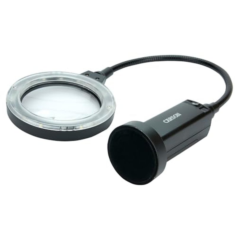 Carson MagniFlex Pro 2x LED Lighted Gooseneck Flexible Magnifier with 4x Spots Lens and Magnetic Base (CP-90) Black