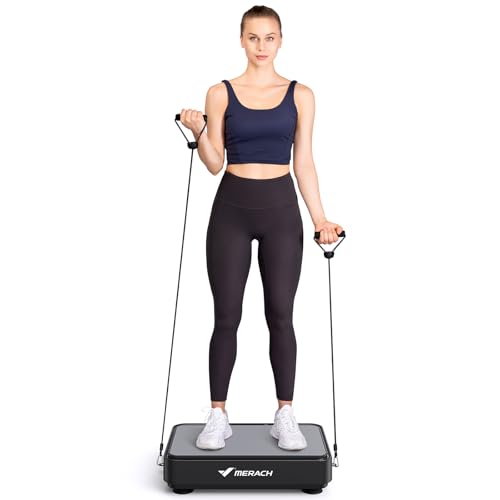 MERACH Vibration Plate Exercise Machine, Vibration Plate for Lymphatic Drainage, Relieve Pain and Help Sleep, Fat Burning and Weight Loss for Women, Men, Seniors