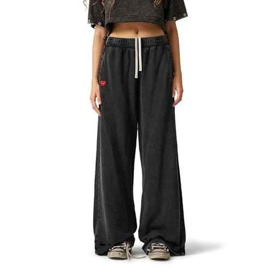 Aelfric Eden Distressed Baggy Sweatpants Streetwear Barrel Pants Loose Wide Leg Elastic Drawstring Trousers Unisex