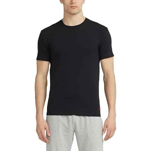 POLO RALPH LAUREN Mens 4d Flex Cooling Ventilation Cotton Modal Crew Undershirts, 3-Pack