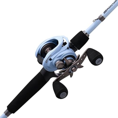 Abu Garcia Zata LTD Baitcast Low Profile Reel and 7' Fishing Rod Combo, Magnetic Braking System, 24-Ton Graphite Construction, Graphite Body & Sideplates, Left Handle Position