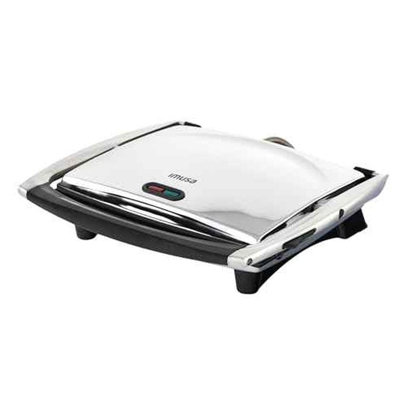 IMUSA 12x10in Stainless Steel Electric Panini Press with Temperature Control, Nonstick Plates for Sandwiches, Grilled Paninis, Quesadillas, and More