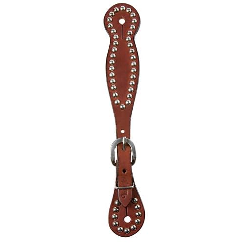 Weaver Leather Women's Bridle Leather Spur Straps with Spots, Chestnut