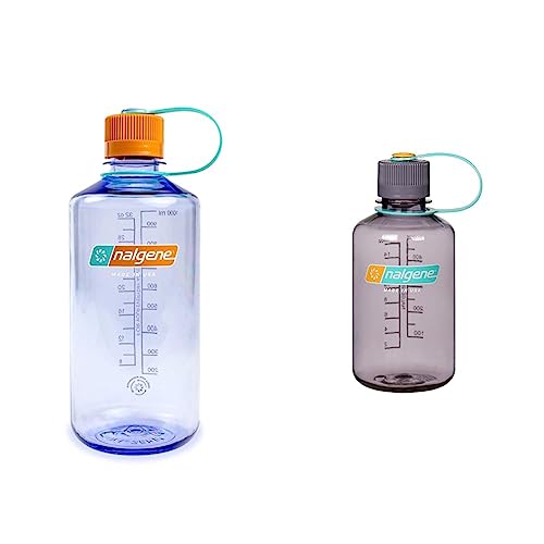 Nalgene Sustain Tritan BPA-Free Water Bottle Made with Material Derived from 50% Plastic Waste, 32 OZ, Narrow Mouth,Grey