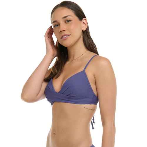 Body Glove Womens Smoothies Kerry Solid Twist Front Bikini Top Swimsuit with Adjustable 2-Way Back Detail