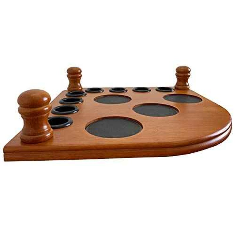 GACCO BILLIARDS Floor Pool Cue Rack Hold 8 Cue Sticks & Billiard Accessories. Corner Stand Pool Cue Holder Made of 100% Solid Hardwood. Provided Ball Rack Hook. CUE RACK ONLY (Classic Oak)