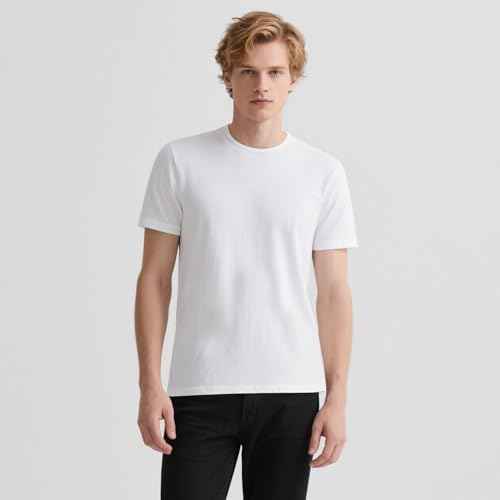 OKBA 4 Pack White t Shirts for Men,Crew Neck Short Sleeve Men's Undershirt,Plain White Workout Polyester tee Bulk