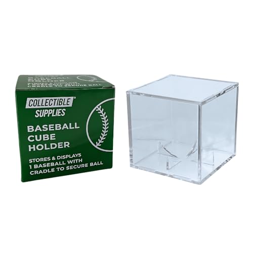 Collectible Supplies Baseball Display Case | Acrylic Baseball Cube | Clear Viewing Display Case to Protect Your Collection | Protection & Elegant Design Cube Storage (1 Cube)