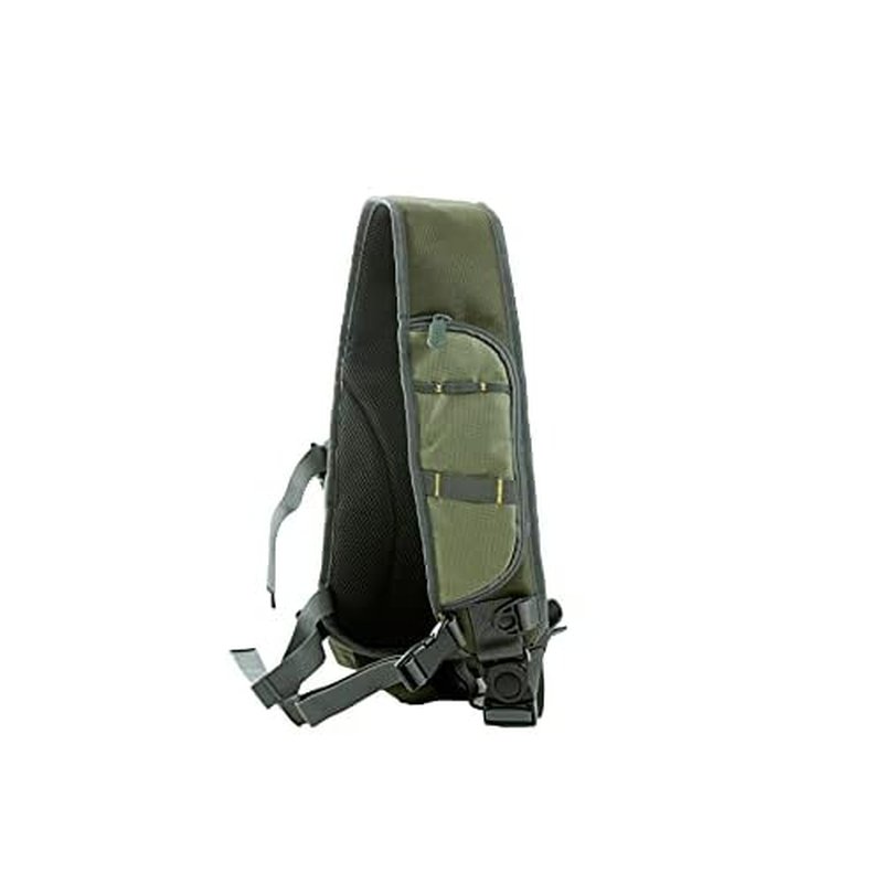 Allen Company Cedar Creek Fly Fishing Sling Pack - Fits up to 4 Tackle/Fly Boxes and Other Accessories - Gray/Lime and Olive Green