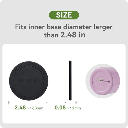 Snowfall Silicone Bottom Protectors for Large Tumblers, Travel Mugs, and Water Bottles,Fits Hydro Flask 32 oz, RTIC 30 oz, Beast 30 oz and Other Tumblers with 63mm Diameter (2 Pack 2.48"/63mm)