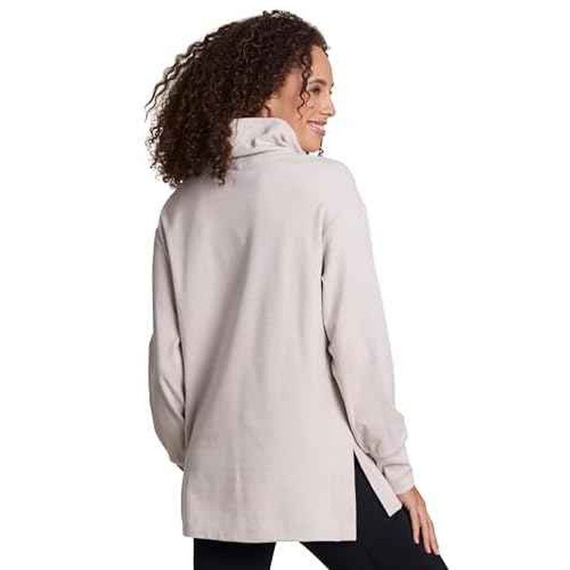 RBX Activewear Cowl Neck Sweater for Women, Lightweight Ultra Soft Plush Fleece Pullover Sweatshirt with Relaxed Fit