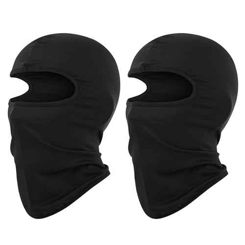 Kids Cycling Balaclava Mask Face Sun Protection Hat Windproof Skiing Cap for Boys & Girls 2 PCS Black