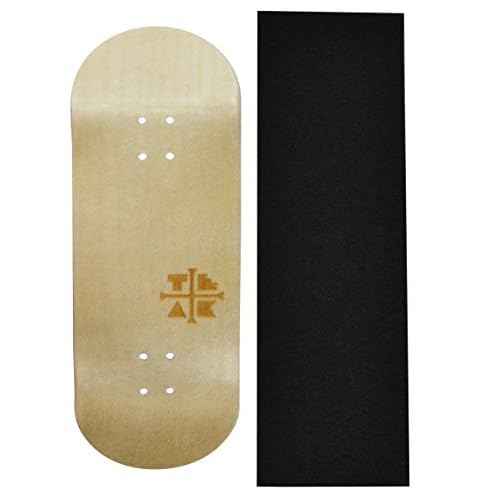 Teak Tuning Prolific Wooden Fingerboard Deck, The Classic - 34mm x 97mm - Handmade, Pro Shape & Size - Five Plies Wood Veneer - Includes Prolific Foam Tape