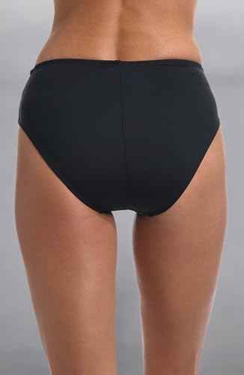 La Blanca Women's Standard Island Goddess Banded Mid Waist Pant Bikini Swimsuit Bottom, Black, 6