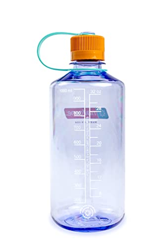 Nalgene Sustain Tritan BPA-Free Water Bottle Made with Material Derived from 50% Plastic Waste, 32 OZ, Narrow Mouth,Grey