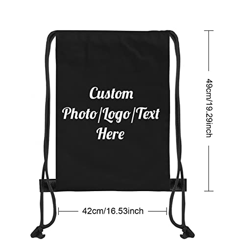 Generic Custom Drawstring Bags With Logo Bulk Cinch Bags Drawstring Cinch Sack Backpack Personalized Drawstring Bags (Black), 16inchx18.9inch