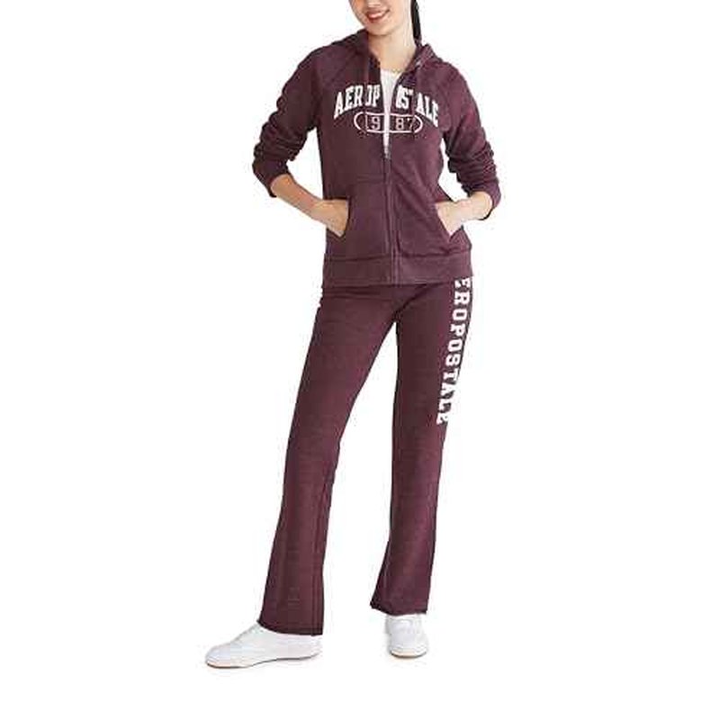 AEROPOSTALE womens Logo Full Zip Hoodie- Arches- 1987