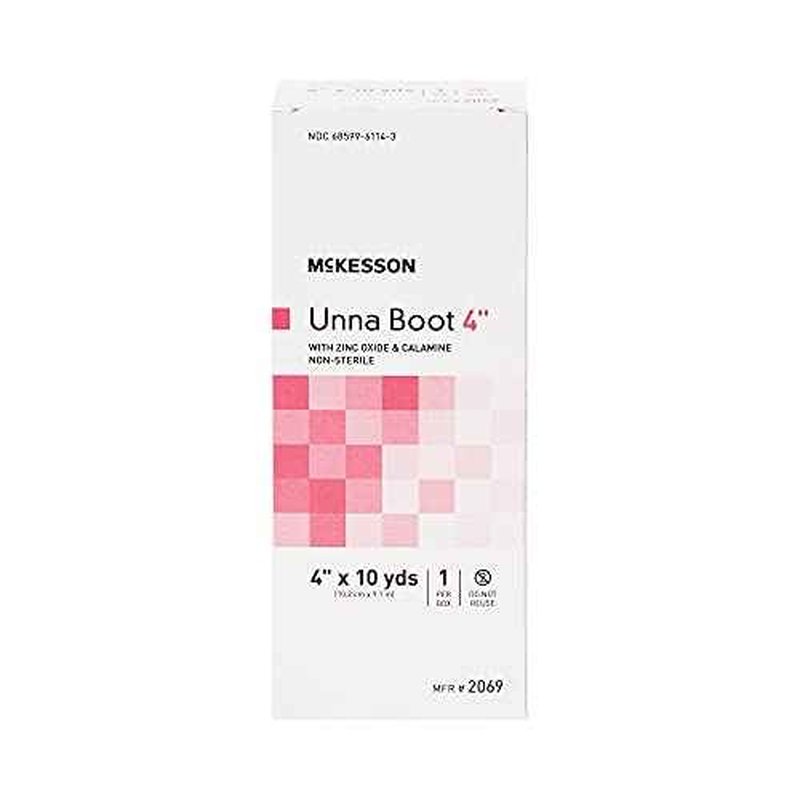 McKesson Unna Boot with Zinc Oxide and Calamine, Non-Sterile, 4 in x 10 yd, 1 Roll