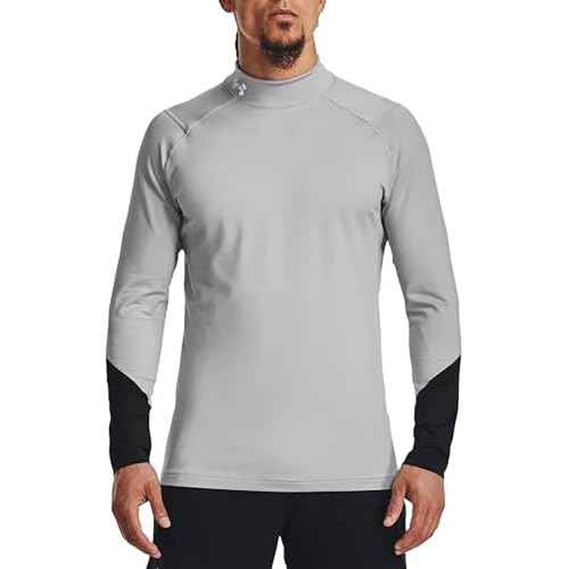 Under Armour Men's ColdGear Infrared Mock Long Sleeve Top Shirt 1368026 (US, Alpha, Large, Regular, Regular, Mod Gray/Black/Reflective - 011)