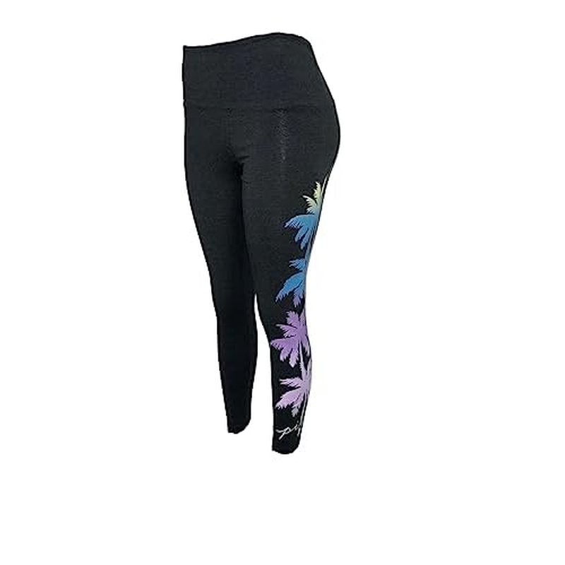 Victoria's Secret Pink Active High Waist Full Length Cotton Palm Legging Color Pure Black/Dark Gray New