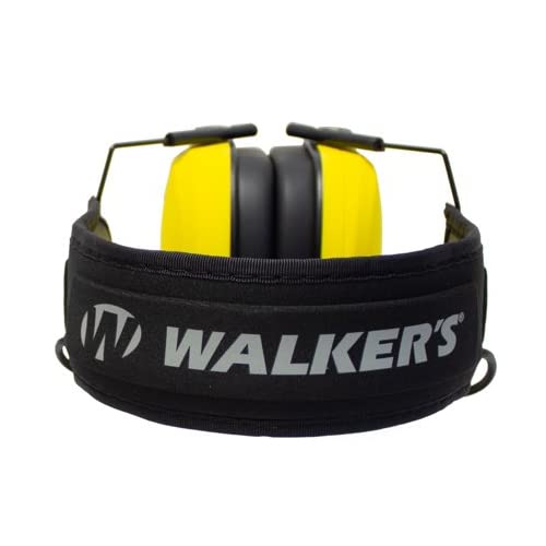 Walker's Razor Shooting Muffs (Don't Tread On Me Yellow) with Protective Case Bundle (2 Items)