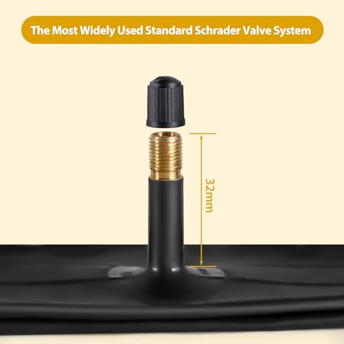 2 Pack 12 Inch Bike Tube AV32mm Schrader Valve, Bicycle Inner Tube with 2 Tire Levers Fit 12 x 1.75/1.9/1.95/2.0/2.1/2.125, Butyl Rubber Inner Tube for Kids/Mountain/MTB Bike