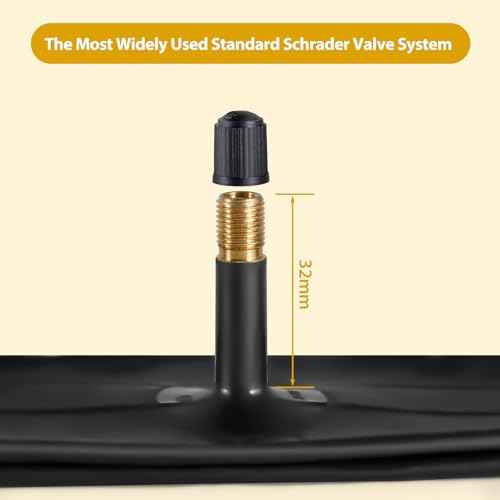 2 Pack 20 x 3.0 Fat Tire Tube Schrader Valve, Puncture Proof Bike Tubes for 20 x 3 Bicycle Tire, Butyl Rubber Inner Tube for EBike/Electric Bike/Mountain Bike