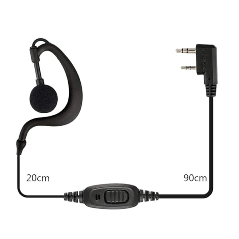 Retevis Case of 10, Two Way Radio Earpiece with Mic Single Wire Earhook Headset for RT22 RT21 RT68 RT68H H777 H777H RT86A RT86S, Compatible with Pxton Baofeng BF-888S BF-T26 Kenwood Walkie Talkies