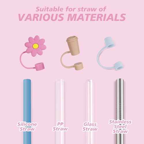 Straw Cover Cap for Hydro flask tumblers - Dust Proof 10mm Silicone Stoppers compatible with Hydroflask Press-in Straw Lid