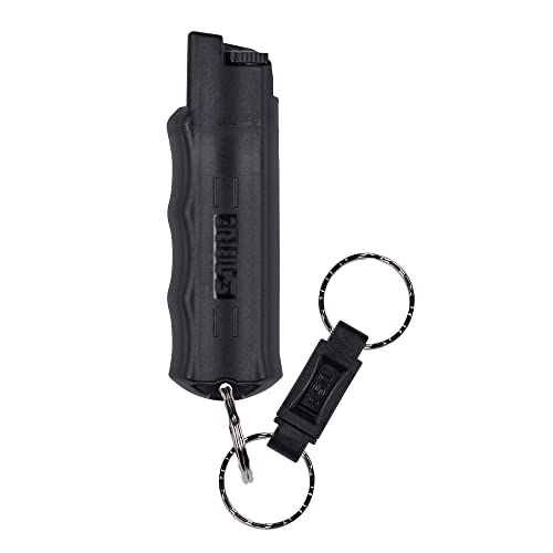 SABRE Pepper Spray, Quick Release Keychain for Easy Carry and Fast Access, Finger Grip for More Accurate and Faster Aim, Maximum Police Strength OC Spray, 0.54 oz, Secure and Easy to Use Safety