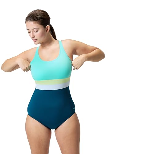 Speedo Women's Swimsuit One Piece Sweetheart Moderate Cut