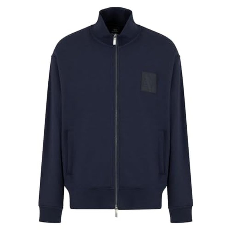 Armani Exchange mens Logo Cotton French Terry Full Zip Sweatshirt