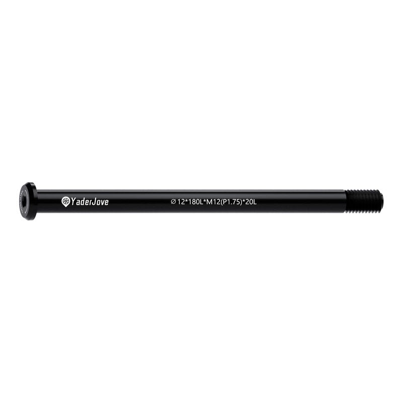 YaderJove Bike Thru Axle Adapter - 1.75mm Thread Pitch 12mm Hub Thru Axle for Bicycle Forks and Rear Shock, for Road & Mountain MTB Bike (12mm x 122/166/171/175/180/192mm)