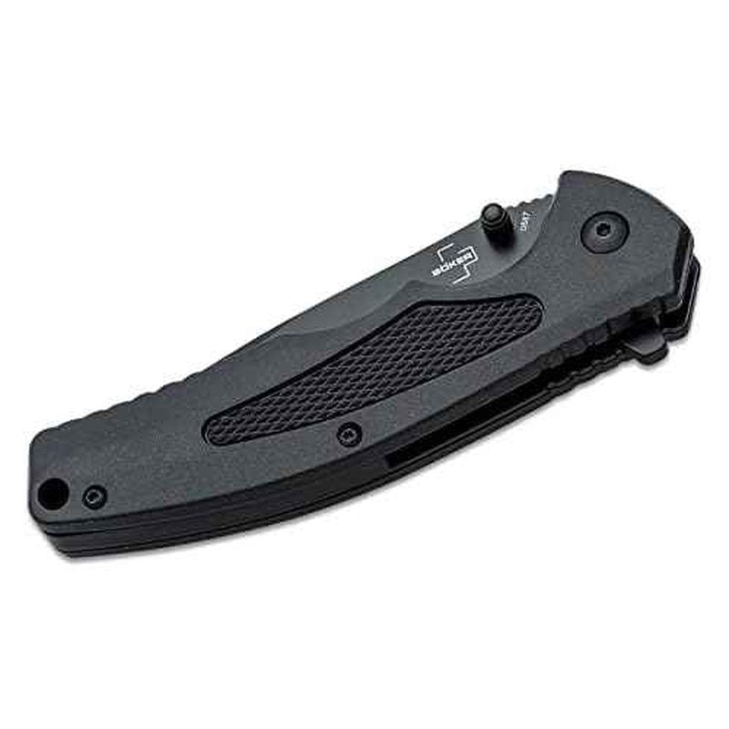 Boker Plus Gemini Nga Assisted Bk Serrated - 3.5" Partially Serrated D2 Blade, Backflipper and Thumbstud with Liner Lock and Fiber Reinforced Synthetic Scales- 01BO506