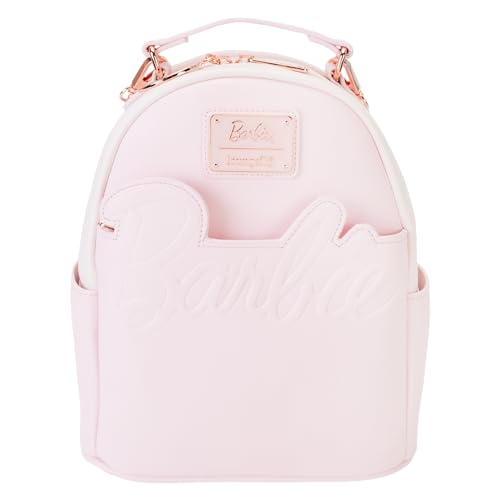 Loungefly Pink Doll Logo Rose Gold Chain strap Convertible Mini Backpack