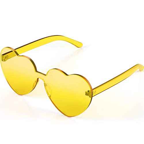 Maxdot Heart Shape Sunglasses Rimless Transparent Heart Glasses Colorful Party Favors