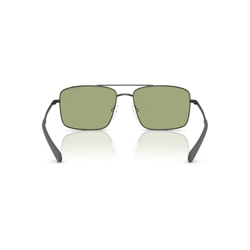 A|X ARMANI EXCHANGE Men's AX2054S Aviator Sunglasses, Matte Dark Green/Green, 57 mm