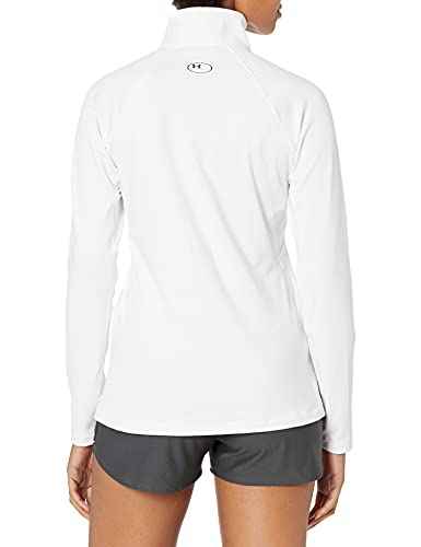 Under Armour Women's Authentics ColdGear ¼ Zip T-Shirt, White (100)/Black, X-Large