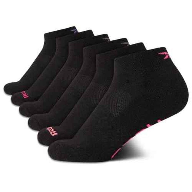 Reebok Womens Comfort Cushioned Athletic Quarter Cut Socks (6 Pack)