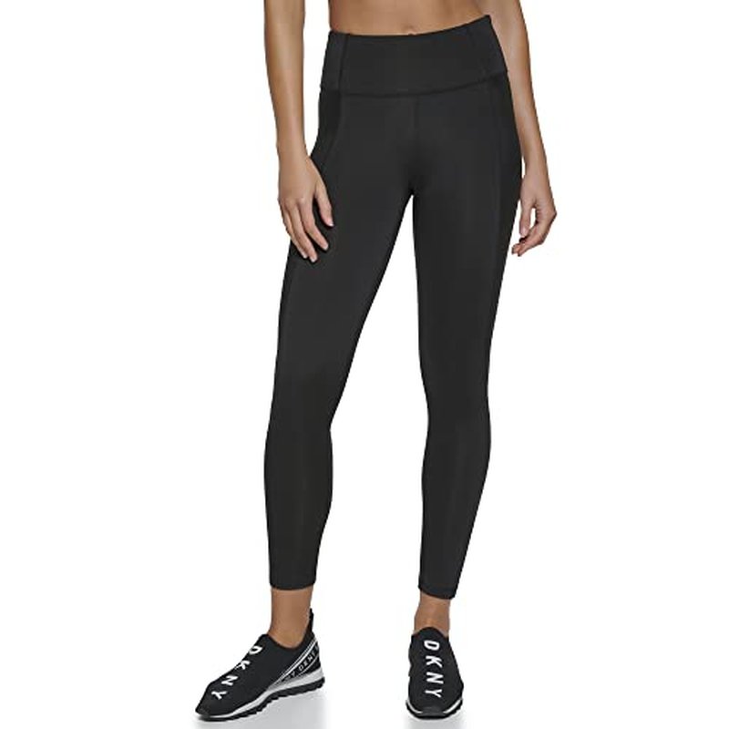 DKNY Women's High Waisted Tummy Control Workout Leggings
