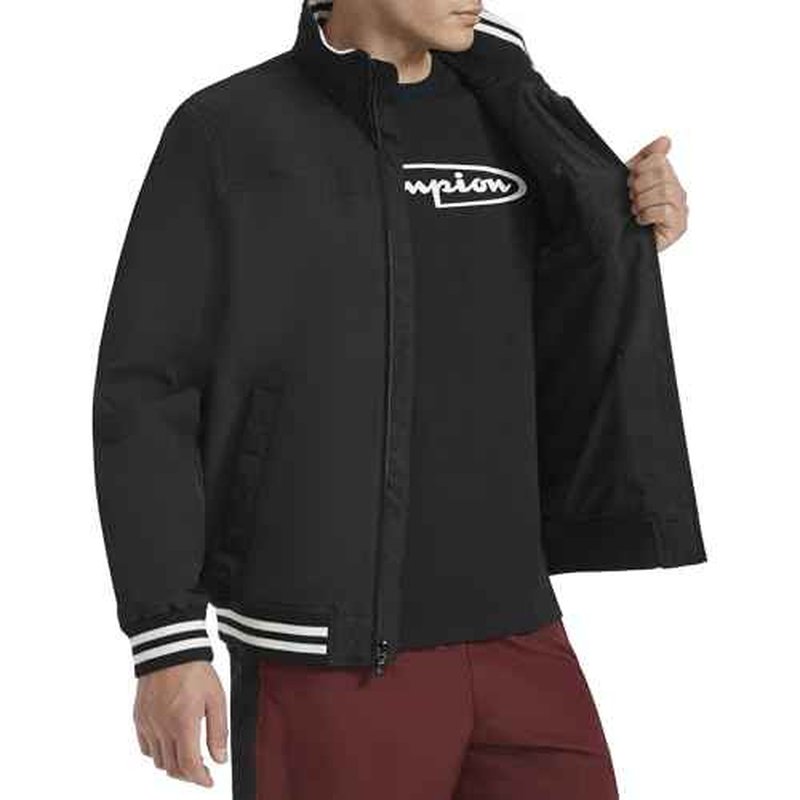 Champion mens Water Resistant Varsity Bomber Jacket With Flex Stand Collar