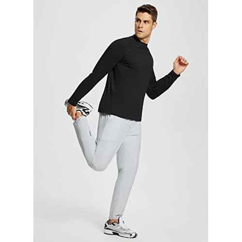 baleaf Men's Fleece Thermal Long Sleeve Shirt Cold Weather Workout Tops Moisture Wicking Running Shirt