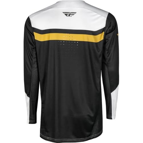 Fly Racing Rayce MTB/BMX Bicycle Jersey (White/Black/Gold, Large)