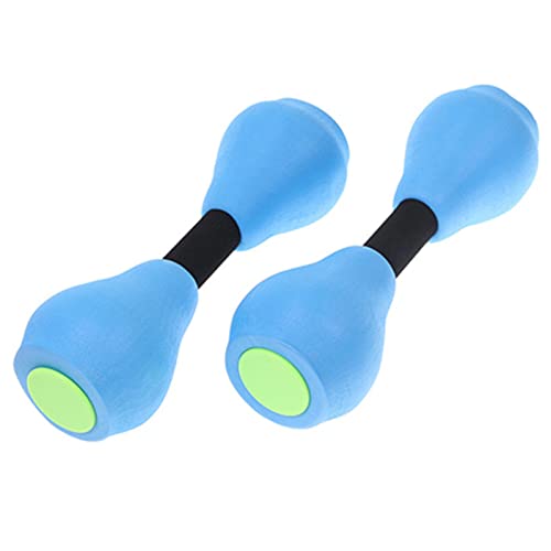 SDUSEIO 1 Pair Aquatic Exercise Dumbells Water Aerobic Exercise Foam Dumbbells Pool Resistance Swimming Training Water Fitness Equipment for Weight Loss Adults Family (2 Pieces) blue