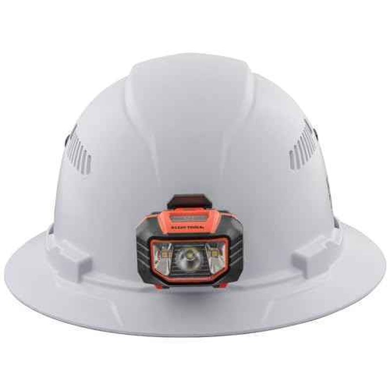 Klein Tools 60407 Hard Hat, Light, Vented Full Brim Style, Padded, Self-Wicking Odor-Resistant Sweatband, White
