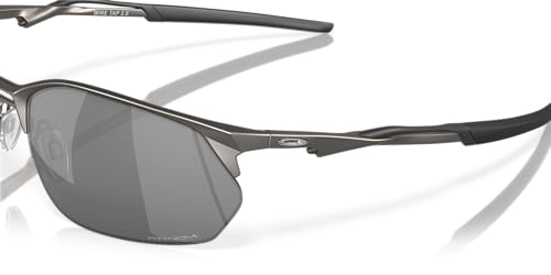 Oakley Men's OO4145 Wire Tap 2.0 Rectangular Sunglasses, Matte Gunmetal/Prizm Black, 60 mm