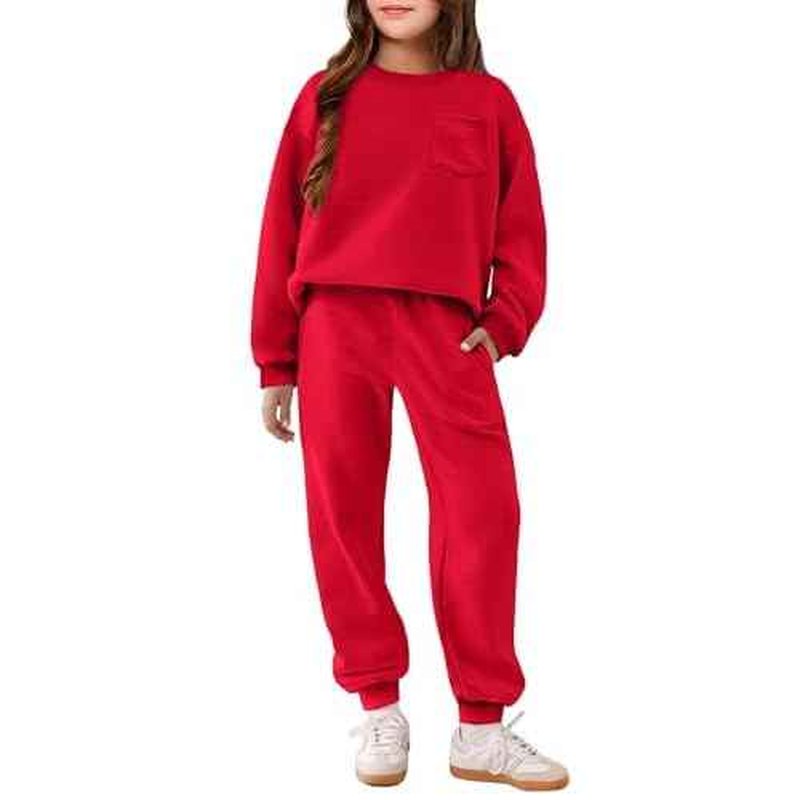 Arshiner Girls Clothes 2 Piece Fashion Fall Outfits Oversize Pullover Sweatshirt and Sweatpant Sweatsuit Sets with Pockets